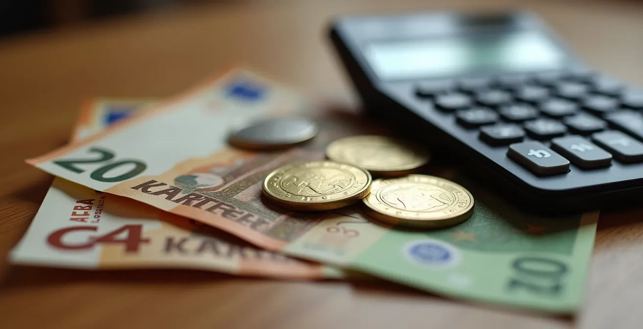 Famiglia italiana che pianifica il budget per gli abbonamenti trasporti